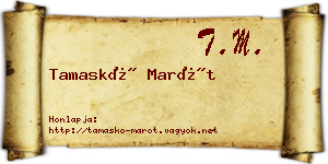 Tamaskó Marót névjegykártya